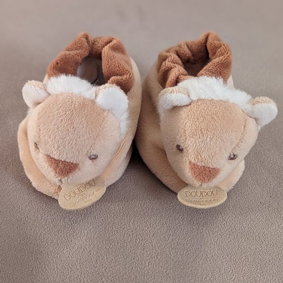 Doudou et Compagnie Paris Bear Baby Booties Slippers 0-6 Months - Picture 1 of 7